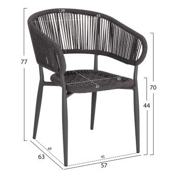 ΠΟΛΥΘΡΟΝΑ ΑΛΟΥΜΙΝΙΟΥ EULO HM5783.21 ΓΚΡΙ-ΤWISTED RATTAN ΓΚΡΙ 57x63x77Υεκ.
