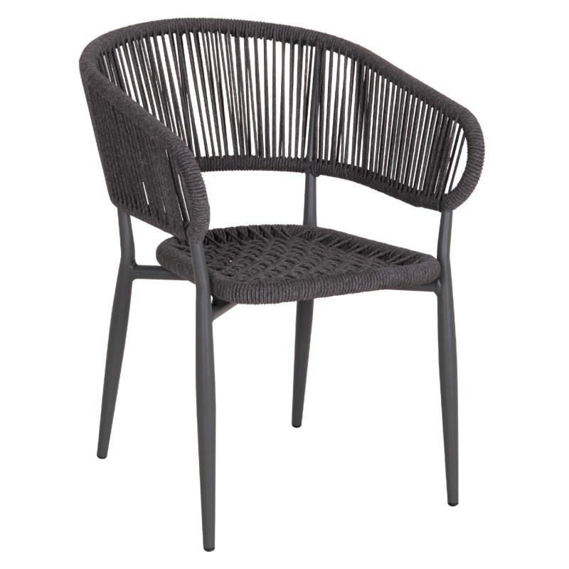 ΠΟΛΥΘΡΟΝΑ ΑΛΟΥΜΙΝΙΟΥ EULO HM5783.21 ΓΚΡΙ-ΤWISTED RATTAN ΓΚΡΙ 57x63x77Υεκ.