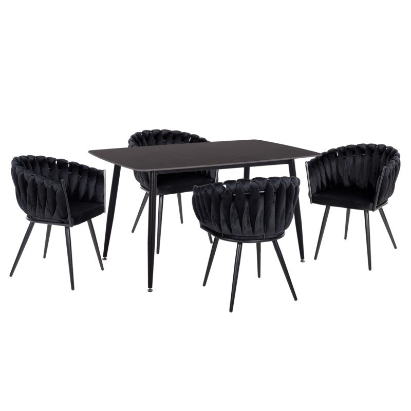 ΣΕΤ ΤΡΑΠΕΖΑΡΙΑΣ 5ΤΜΧ RAVEN HM12116.03 ΚΕΡΑΜΙΚΟ TOP ΜΑΥΡΟ ΜΑΡΜΑΡΟ--ΜΑΥΡΟ ΒΕΛΟΥΔΟ