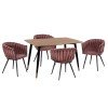 ΣΕΤ ΤΡΑΠΕΖΑΡΙΑΣ 5ΤΜΧ ALIZA HM12122.01 MDF TOP ΣΕ ΦΥΣΙΚΟ--ΣΑΠΙΟ ΜΗΛΟ ΒΕΛΟΥΔΟ