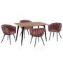 ΣΕΤ ΤΡΑΠΕΖΑΡΙΑΣ 5ΤΜΧ ALIZA HM12122.01 MDF TOP ΣΕ ΦΥΣΙΚΟ--ΣΑΠΙΟ ΜΗΛΟ ΒΕΛΟΥΔΟ