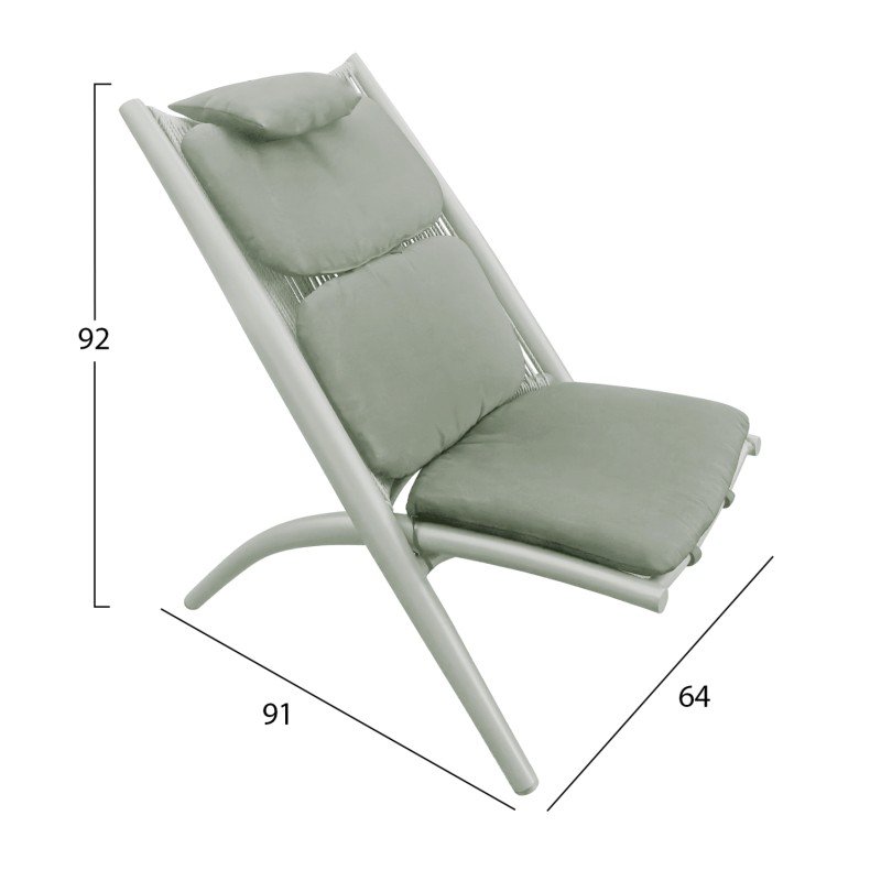 ΠΟΛΥΘΡΟΝΑ RELAX REMUS HM6642.07 ΑΛΟΥΜΙΝΙΟ & ΣΧΟΙΝΙ OLEFIN ΣΕ OLIVE GREEN 63x87x94Υεκ