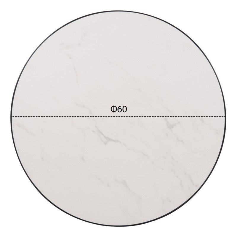 ΕΠΙΦΑΝΕΙΑ ΤΡΑΠΕΖΙΟΥ SINTERED STONE HM6652.02 ΜΕ ΠΛΑΙΣΙΟ ALU ΜΑΥΡΟ Φ60εκ.