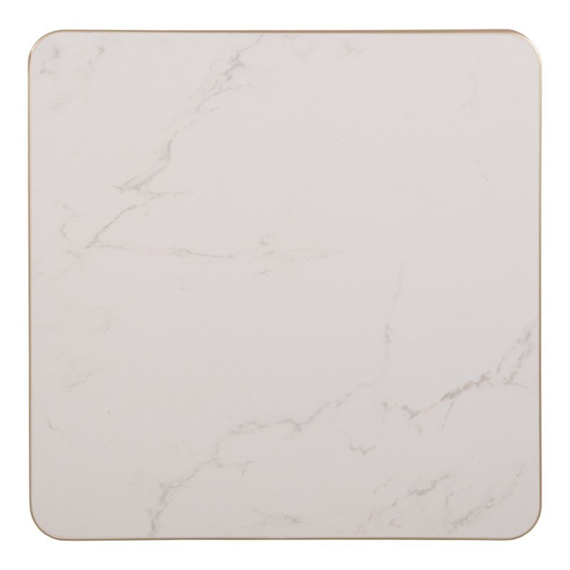 ΕΠΙΦΑΝΕΙΑ ΤΡΑΠΕΖΙΟΥ SINTERED STONE ΤΕΤΡΑΓΩΝΗ HM6655.12 ΠΛΑΙΣΙΟ ALU ΧΡΥΣΟ 80x80εκ.