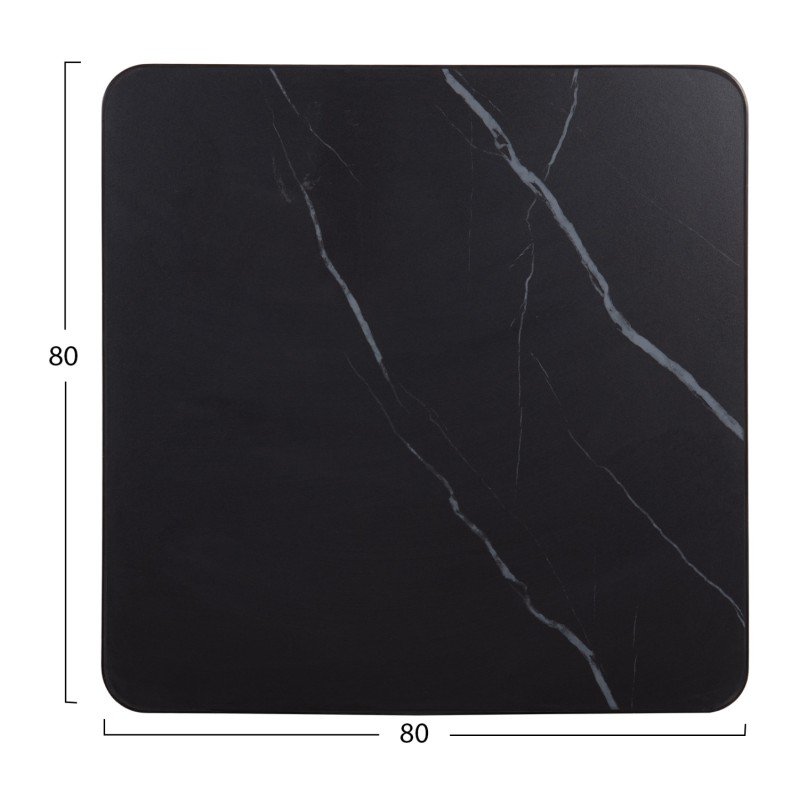 ΕΠΙΦΑΝΕΙΑ ΤΡΑΠΕΖΙΟΥ SINTERED STONE ΤΕΤΡΑΓΩΝΗ HM6655.03 ΠΛΑΙΣΙΟ ALU ΜΑΥΡΟ 80x80εκ.