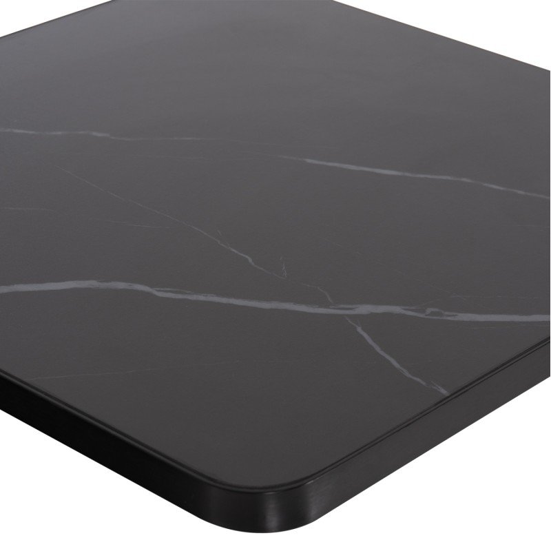 ΕΠΙΦΑΝΕΙΑ ΤΡΑΠΕΖΙΟΥ SINTERED STONE ΤΕΤΡΑΓΩΝΗ HM6655.03 ΠΛΑΙΣΙΟ ALU ΜΑΥΡΟ 80x80εκ.