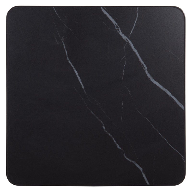 ΕΠΙΦΑΝΕΙΑ ΤΡΑΠΕΖΙΟΥ SINTERED STONE ΤΕΤΡΑΓΩΝΗ HM6655.03 ΠΛΑΙΣΙΟ ALU ΜΑΥΡΟ 80x80εκ.