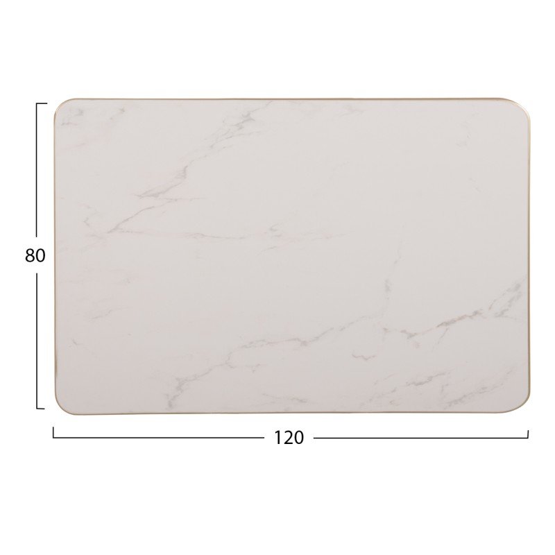 ΕΠΙΦΑΝΕΙΑ ΤΡΑΠΕΖΙΟΥ SINTERED STONE HM6656.12 WHITE MARBLE-ΠΛΑΙΣΙΟ ALU ΧΡΥΣΟ 120x80εκ.