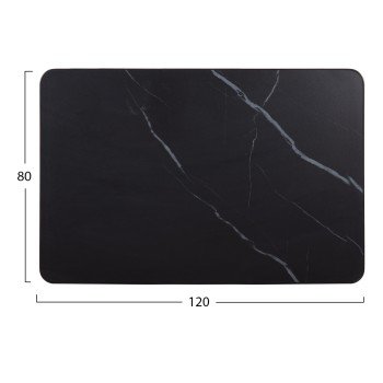 ΕΠΙΦΑΝΕΙΑ ΤΡΑΠΕΖΙΟΥ SINTERED STONE ΟΡΘΟΓΩΝΙΑ HM6656.03 ΠΛΑΙΣΙΟ ALU ΜΑΥΡΟ 120x80εκ.