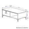 Manchester Tραπεζάκι σαλονιού με ένα συρτάρι 110x60x40εκ. Helvezia Oak / Black