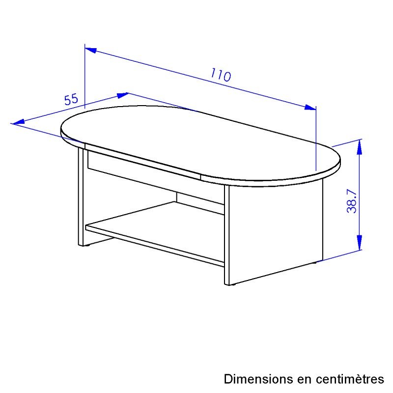 Soho τραπεζάκι σαλονιού 110x55x39εκ. Golden Oak / Black