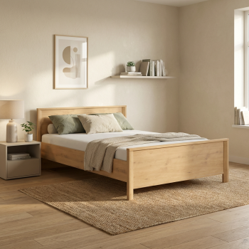 Lugano κρεβάτι διπλό 209x146x80εκ. ( για στρώμα 140x190εκ. ή 140x200εκ. )  Artisan Oak