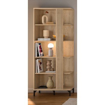 Faro βιβλιοθήκη 80x35x190εκ. Blond Oak / Μαύρο