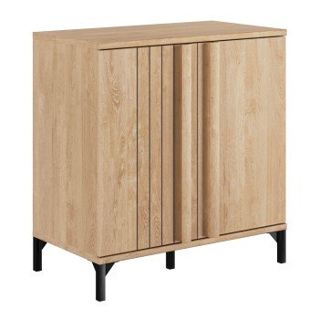 Faro ντουλάπι αποθήκευσης χαμηλό 80x45x85εκ. Blond Oak / Μαύρο Faro ντουλάπι αποθήκευσης χαμηλό 80x45x85εκ. Blond Oak / Μαύρο
