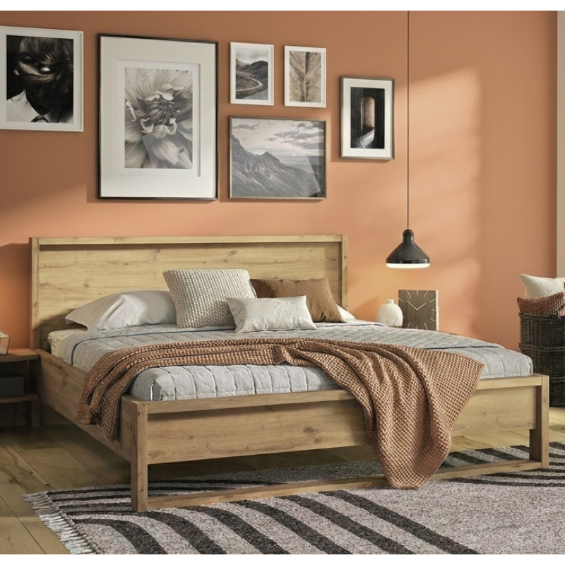 Alana κρεβάτι διπλό 168x215x94εκ. ( για στρώμα 160x200εκ. ) Artisan Oak