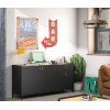 Amsterdam Mπουφές με 3 πόρτες και 1 συρτάρι 160x45x79εκ. Natural Chestnut / Black