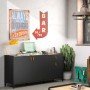 Amsterdam Mπουφές με 3 πόρτες και 1 συρτάρι 160x45x79εκ. Natural Chestnut / Black