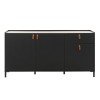 Amsterdam Mπουφές με 3 πόρτες και 1 συρτάρι 160x45x79εκ. Natural Chestnut / Black