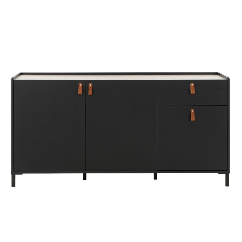 Amsterdam Mπουφές με 3 πόρτες και 1 συρτάρι 160x45x79εκ. Natural Chestnut / Black