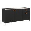 Amsterdam Mπουφές με 3 πόρτες και 1 συρτάρι 160x45x79εκ. Natural Chestnut / Black