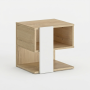 Aria κομοδίνο 42x38x41εκ. Natural chestnut / Λευκό