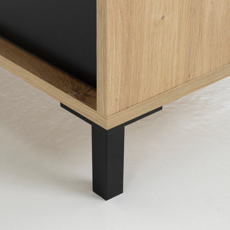 Bolt γραφείο γωνιακό 136/99x85x73εκ. Artisan Oak / Μαύρο