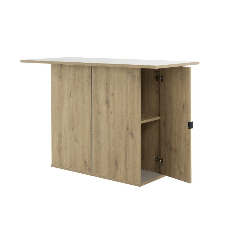 Boreal πάγκος κουζίνας ψηλός με ένα ντουλάπι 136x62x90εκ.  Artisan Oak / Greige