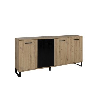 Craft Μπουφές με 4 πόρτες  178x41x86εκ. Artisan Oak / Μαύρο