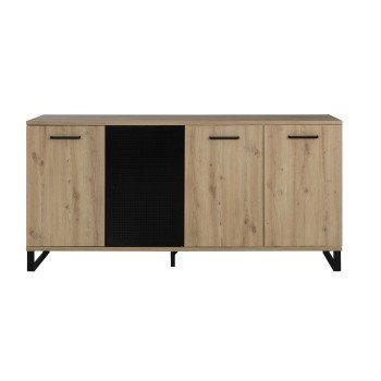 Craft Μπουφές με 4 πόρτες  178x41x86εκ. Artisan Oak / Μαύρο