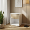 Ellie κομοδίνο  με ένα συρτάρι 40x35x46εκ. Natural Chestnut / Λευκό