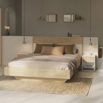 Ellie κρεβάτι διπλό 170x207x100εκ. (  για στρώμα 160x200εκ. ) Natural Chestnut / Λευκό