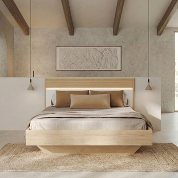 Ellie κρεβάτι διπλό 170x207x100εκ. (  για στρώμα 160x200εκ. ) Natural Chestnut / Λευκό