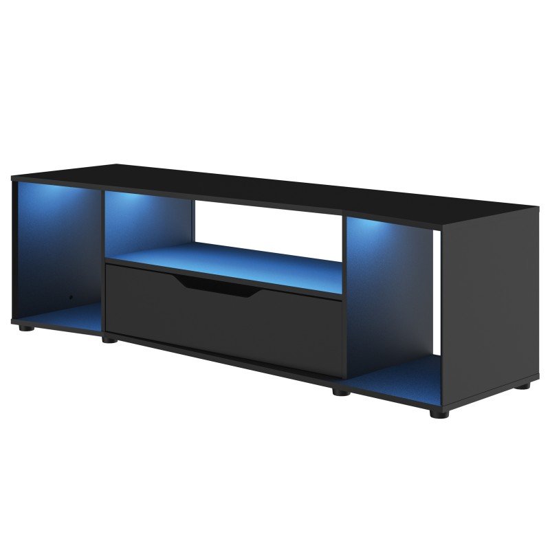 Hack gamer έπιπλο τηλεόρασης 163x45x48εκ. Μαύρο με μπλε led
