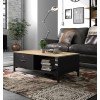Manchester Tραπεζάκι σαλονιού με ένα συρτάρι 110x60x40εκ. Helvezia Oak / Black