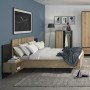 Mimizan Κρεβάτι με δύο κρεμαστά κομοδίνα  255x206εκ. ( για στρώμα 160x200εκ. ) Helvezia Oak / Black