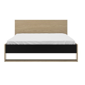 Nael κρεβάτι διπλό 150x205x80εκ. ( για στρώμα 140x200εκ. )  Rookwood Oak / Μαύρο