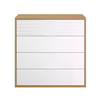 Otello συρταριέρα με 4 συρτάρια 106x45x103εκ. Helvezia Oak / Λευκό