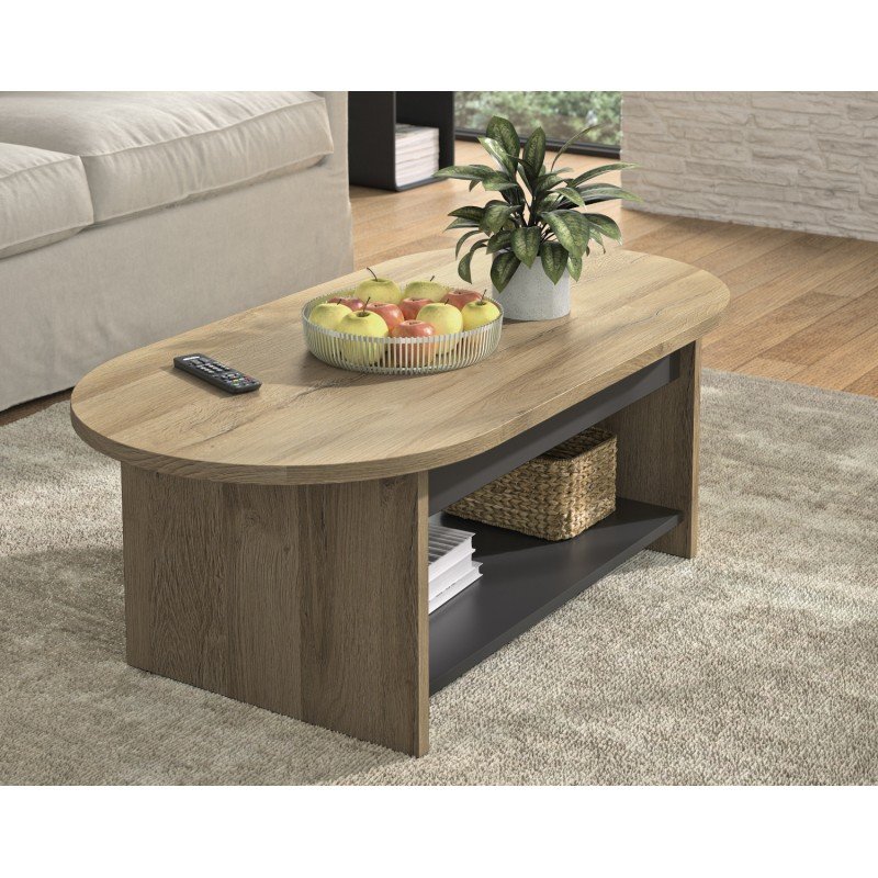 Soho τραπεζάκι σαλονιού 110x55x39εκ. Golden Oak / Black