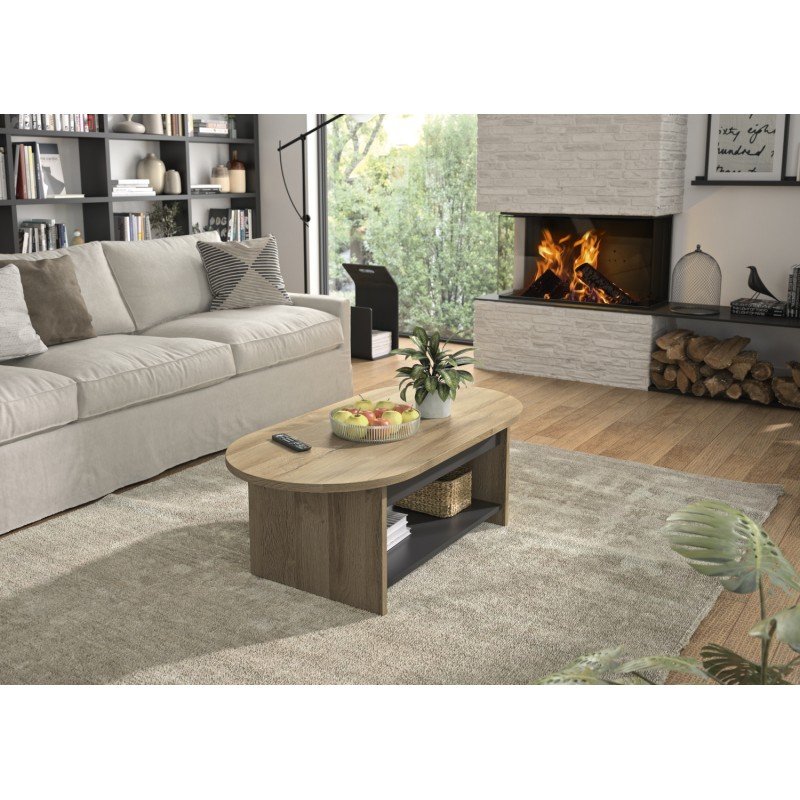 Soho τραπεζάκι σαλονιού 110x55x39εκ. Golden Oak / Black