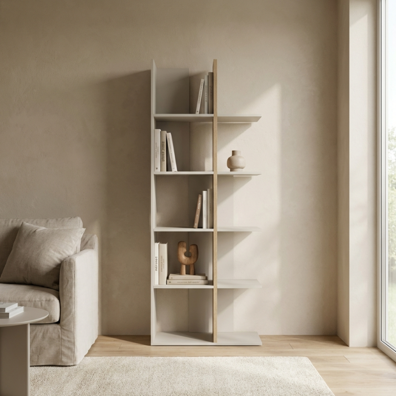 Solena βιβλιοθήκη 68x40x182εκ. Rookwood Oak / Greige