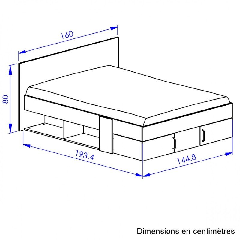 Swivel Κρεβάτι διπλό με αποθηκευτικούς χώρους 160x194εκ. ( για στρώμα 140x190εκ. ) Blond Oak / Λευκό