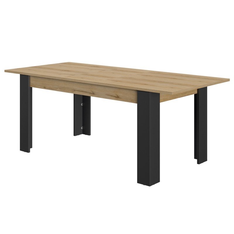 Trust Τραπέζι επεκτεινόμενο 160(200)x90εκ. Helvezia Oak / Black