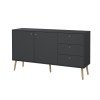 Bodo μπουφές με 2 πόρτες και 3 συρτάρια 147x39x81,7εκ. Γκρι Bodo μπουφές με 2 πόρτες και 3 συρτάρια 147x39x81,7εκ. Γκρι