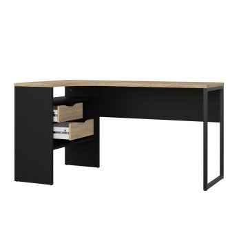 Function Plus γραφείο γωνιακό με δύο συρτάρια 145,1x81x76,8εκ. Μαύρο / Δρυς Function Plus γραφείο γωνιακό με δύο συρτάρια 145,1x81x76,8εκ. Μαύρο / Δρυς