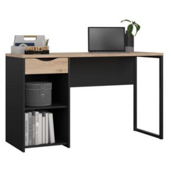 Function Plus γραφείο με ραφι και συρτάρι 130x48,4x76,5εκ. Jackson Hickory / Μαύρο Function Plus γραφείο με ραφι και συρτάρι 130x48,4x76,5εκ. Jackson Hickory / Μαύρο