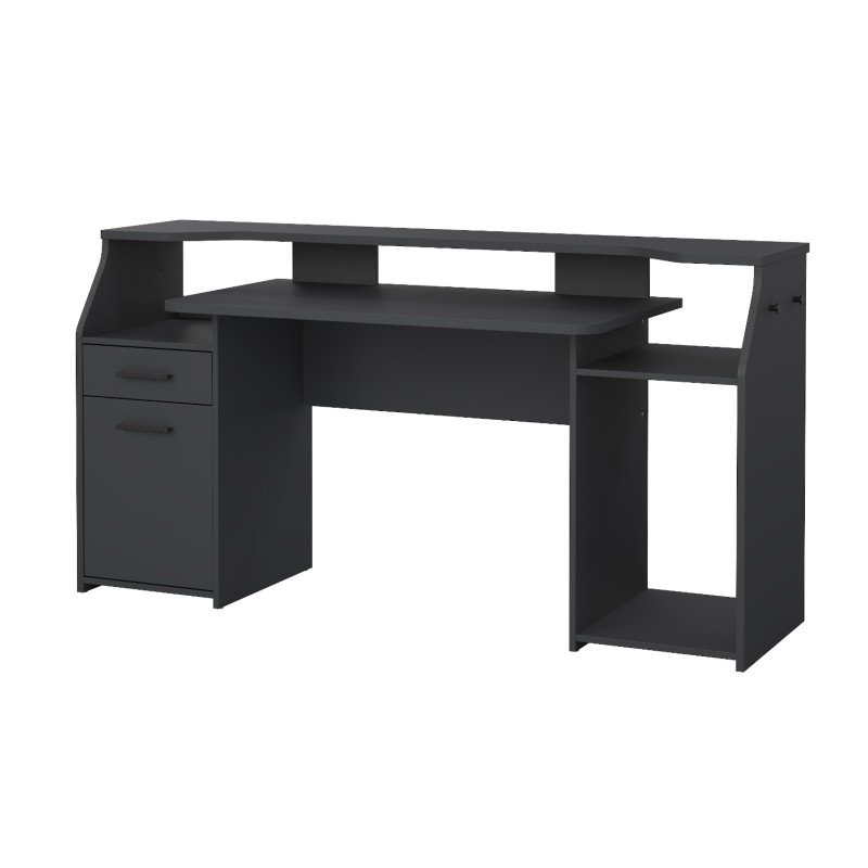 Function Plus γραφείο gaming με 1 πόρτα και 1 συρτάρι  171x62,2x89,2εκ. Γκρι