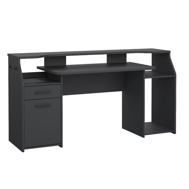 Function Plus γραφείο gaming με 1 πόρτα και 1 συρτάρι  171x62,2x89,2εκ. Γκρι