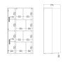 Maze βιβλιοθήκη με μία πόρτα  88,7x29,85x157,35εκ.  Jackson Hickory / Λευκό γυαλιστερό