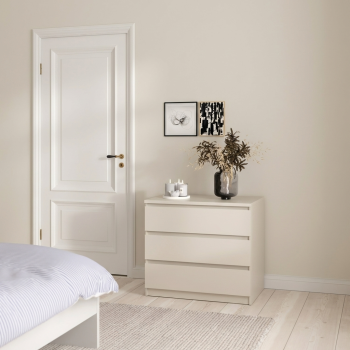 Naia συρταριέρα με 3 συρτάρια 77x50x70,1εκ. Cashmere