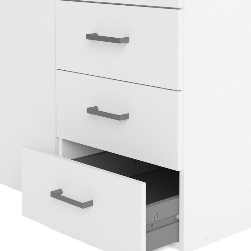 Space ντουλάπα με 3 πόρτες και 3 συρτάρια 115,8x49,5x200,4εκ. Λευκό Space ντουλάπα με 3 πόρτες και 3 συρτάρια 115,8x49,5x200,4εκ. Λευκό